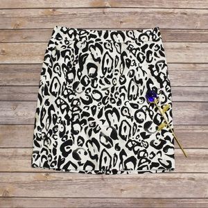 Ann Taylor Loft Animal Print Pencil Skirt Petite 2